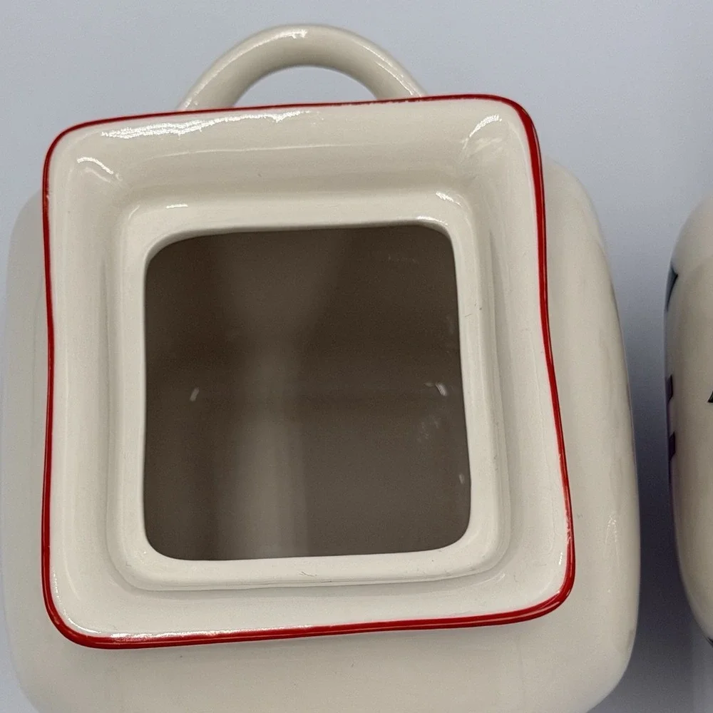 VTG 80s Jamestown China Joy of Christmas‎ Sugar Creamer Stoneware Set